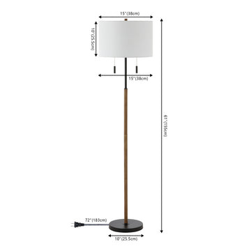 Maude 61" Rustic Farmhouse Iron Candlestick Pull Chains LED Floor Lamp - JONATHAN Y